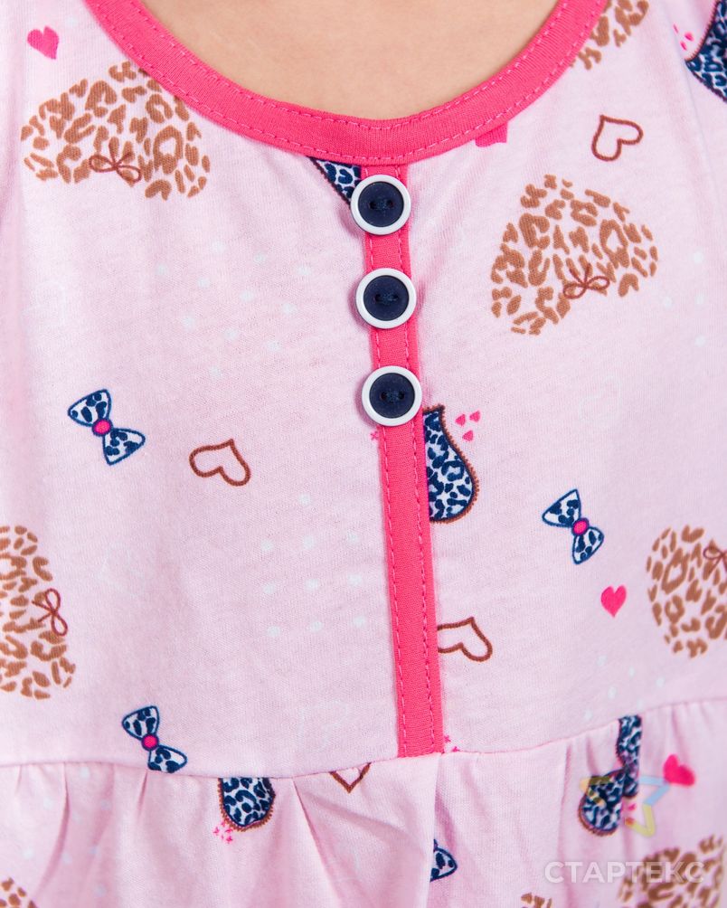 Платье-сорочка из кулирки подростковое Маргаритка розовое арт. АМД-1350-3-АМД17927824.00003 4