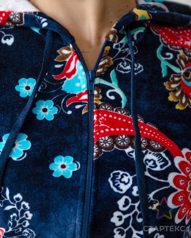 Костюм женский из велюра Дейзи с брюками темно-синий арт. АМД-1228-7-АМД17927702.00007 11