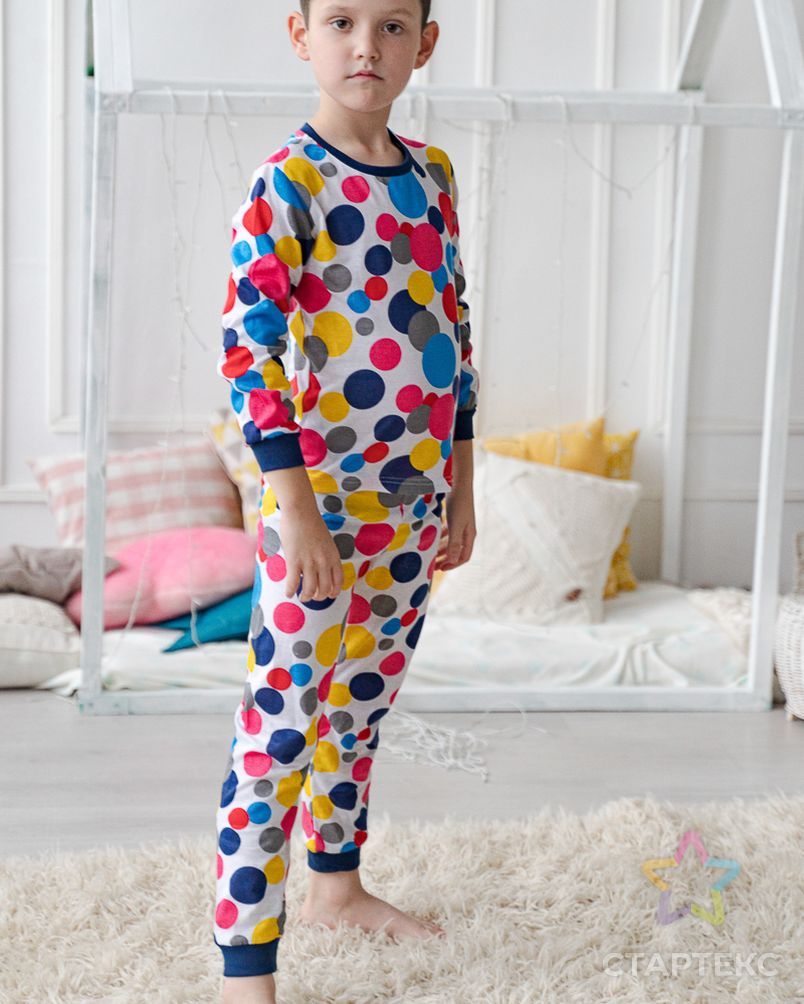 Пижама детская из кулирки  Шары серо-синий арт. АМД-1503-3-АМД17929445.00003 3