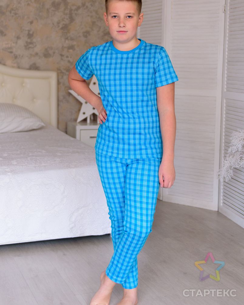 Пижама подростковая футболка, брюки из интерлока бирюза арт. АМД-106-3-АМД17926580.00003