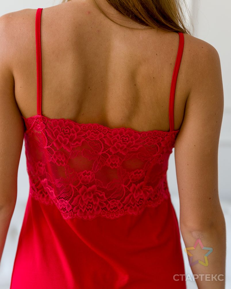 Ночная сорочка из вискозы с кружевом Селин красный арт. АМД-1925-6-АМД17934028.00006 5