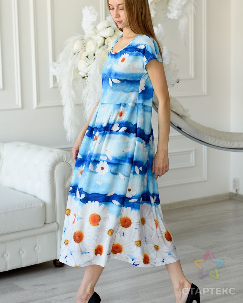 Платье женское из вискозы Лагуна голубой арт. АМД-1042-5-АМД17927516.00005 4