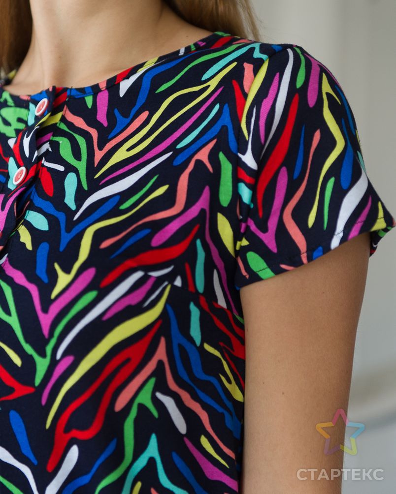 Платье женское из кулирки Кармелита цветные полосы арт. АМД-2098-3-АМД17953168.00003