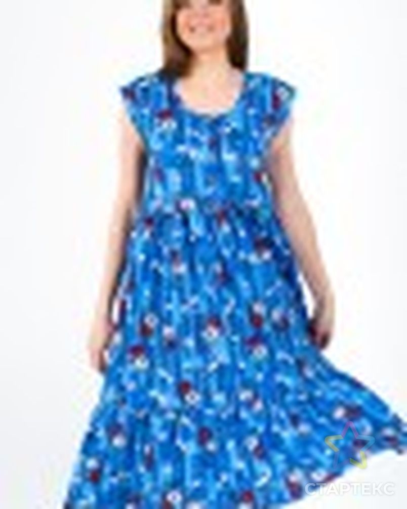 Платье женское с рукавами из кулирки Шейла голубой арт. АМД-261-6-АМД17926735.00006 2