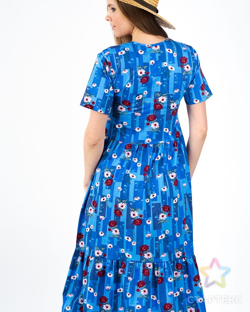 Платье женское с рукавами из кулирки Шейла голубой арт. АМД-261-8-АМД17926735.00008 5