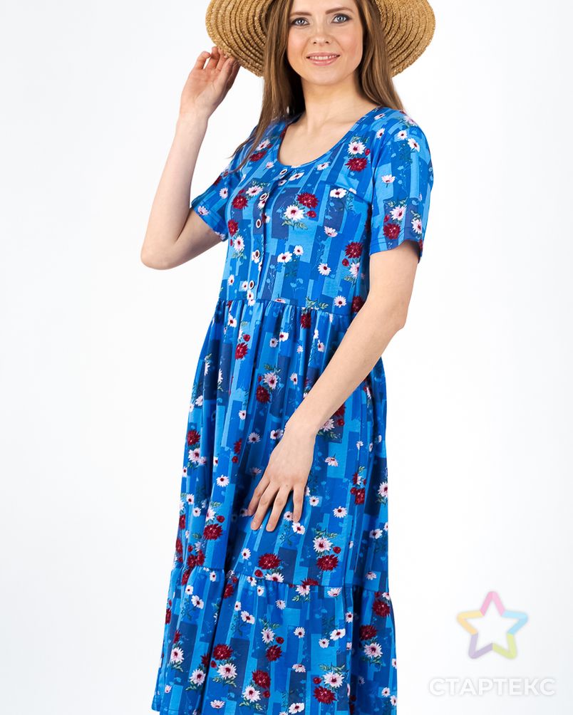 Платье женское с рукавами из кулирки Шейла голубой арт. АМД-261-6-АМД17926735.00006 6