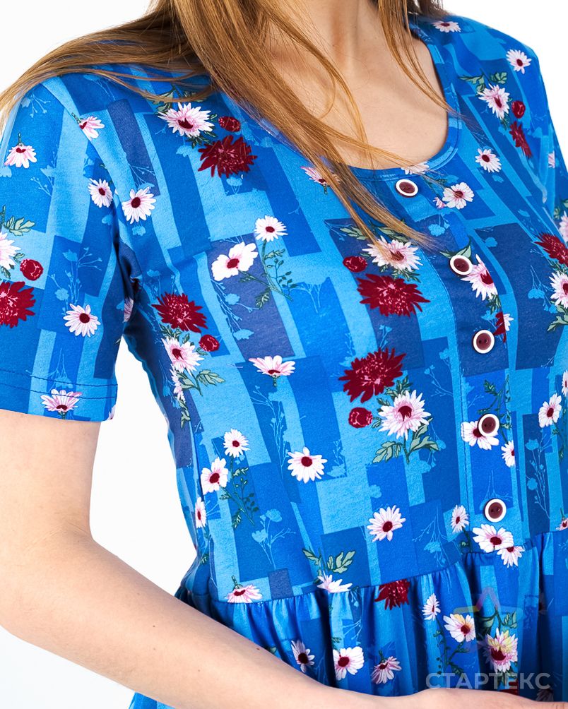 Платье женское с рукавами из кулирки Шейла голубой арт. АМД-261-8-АМД17926735.00008 10