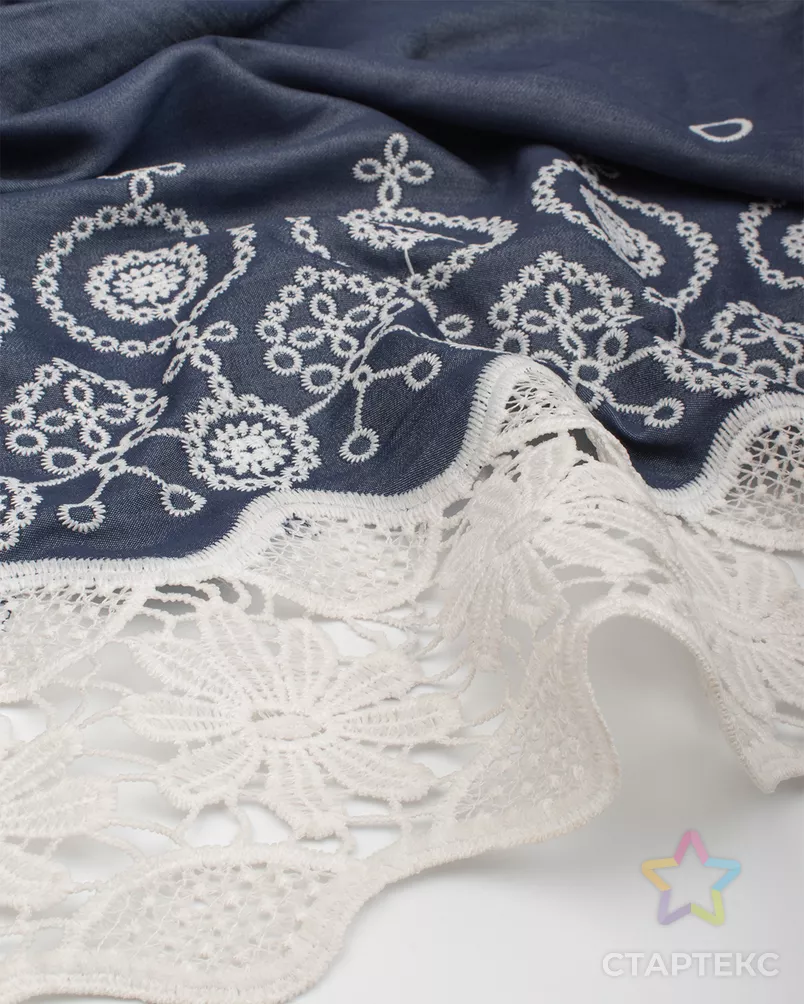 Джинс стрейч вышивка арт. ДЖВ-4-1-21375.002 - рис. 1