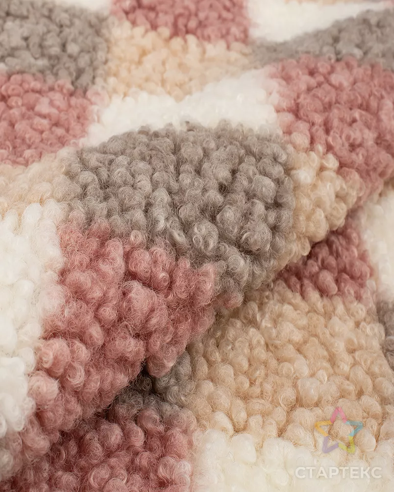 Мех "Барашек" принт на трикотаже 273 гр/м.кв. арт. МХ-183-1-24058.001 - рис. 1