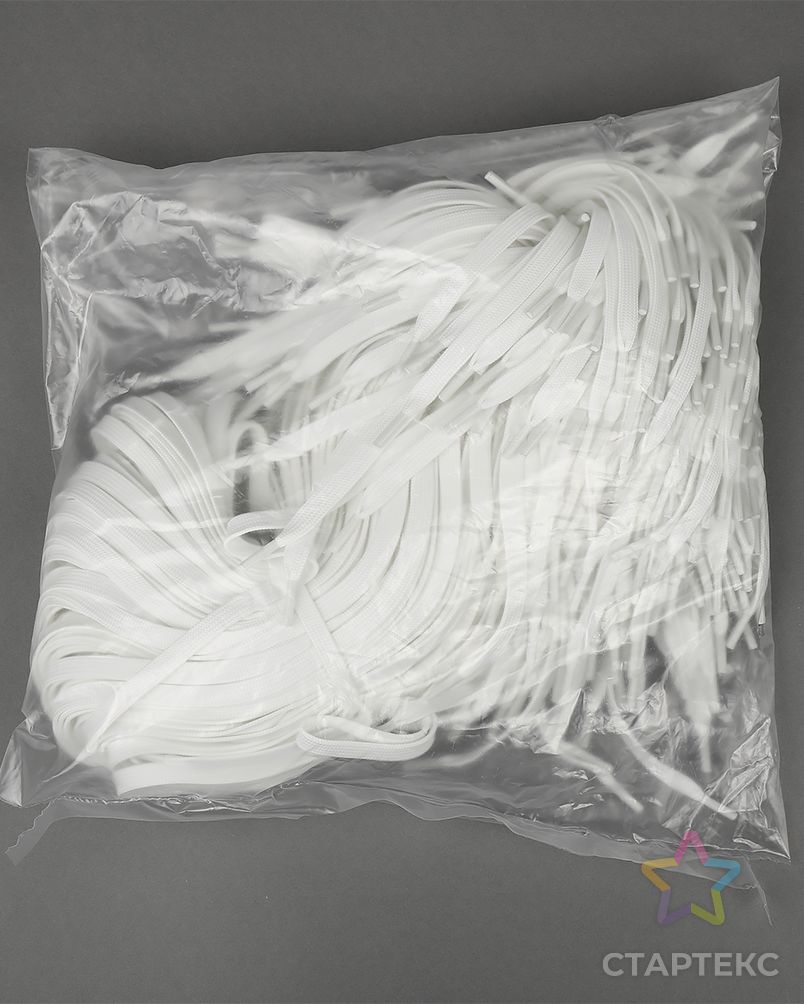 Шнурки плоские полиэфир ш.0,8см 110см (белый) арт. МГ-112456-1-МГ1005201 3