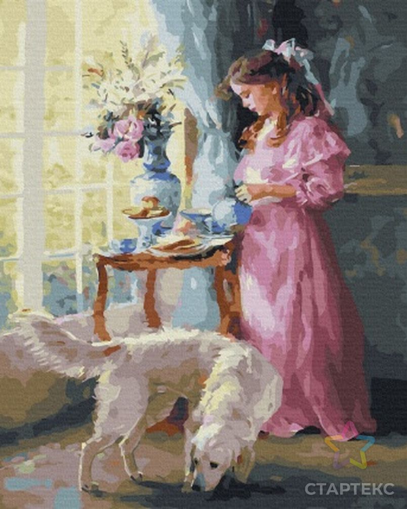 Картина по номерам с цветной схемой на холсте Molly Утреннее чаепитие 40х50 см арт. МГ-112487-1-МГ1005310 2