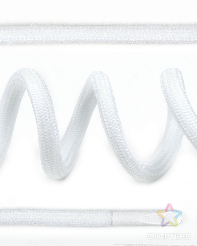 Шнурки круглые полиэфир 4 мм цв.белый F101 7290-0043, длина 130 см, упак. 50 шт арт. МГ-122860-1-МГ1008473 2