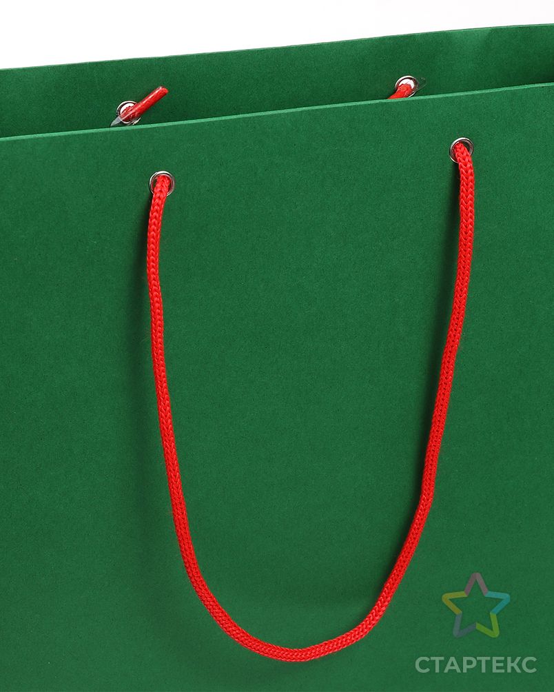 Шнурок для пакетов с крючком вязанный полипропилен пп5 d5мм L40см цв.18 красный (уп 100шт/50пар) арт. МГ-123098-1-МГ1020257 2