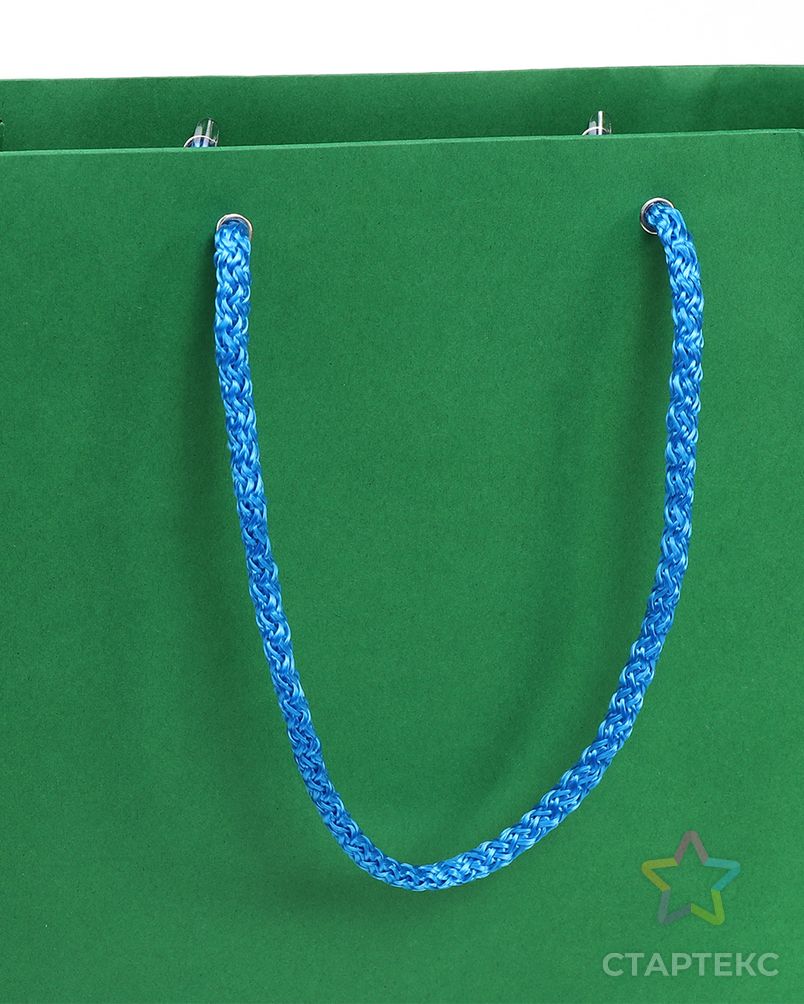 Шнурок для пакетов с крючком вязанный полипропилен пп6 d6мм L40см цв.07 синий (уп 100шт/50пар) арт. МГ-123105-1-МГ1020272 4