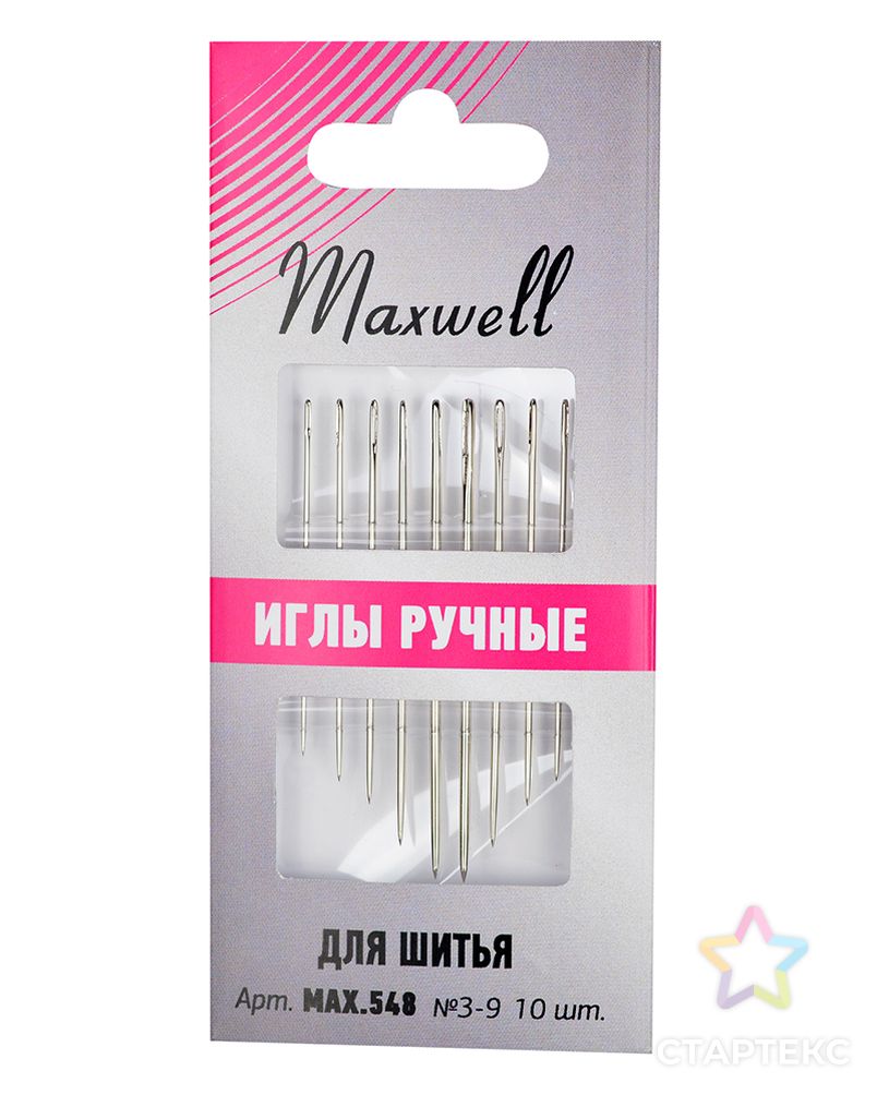 Иглы Maxwell для шитья, вышивания и рукоделия №3-9, уп.10 игл арт. МГ-120697-1-МГ1022193 3