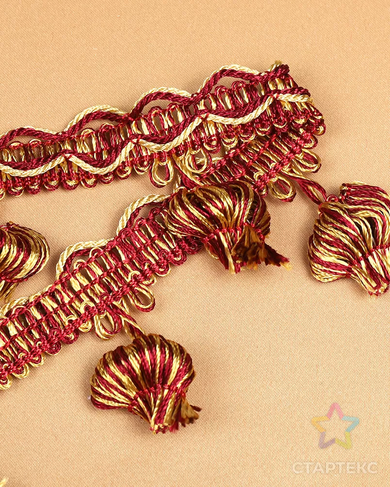 Бахрома шир.43мм цв.6399 винный+золото уп.10м арт. МГ-125914-1-МГ1024764 - рис. 6