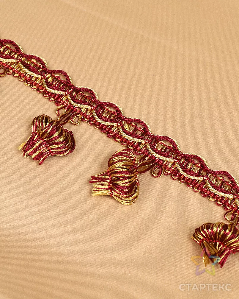 Бахрома шир.43мм цв.6399 винный+золото уп.10м арт. МГ-125914-1-МГ1024764 - рис. 7