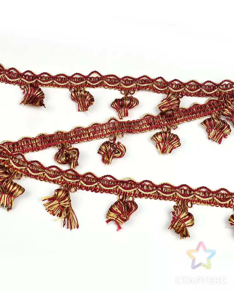 Бахрома шир.43мм цв.6399 винный+золото уп.10м арт. МГ-125914-1-МГ1024764 - рис. 8