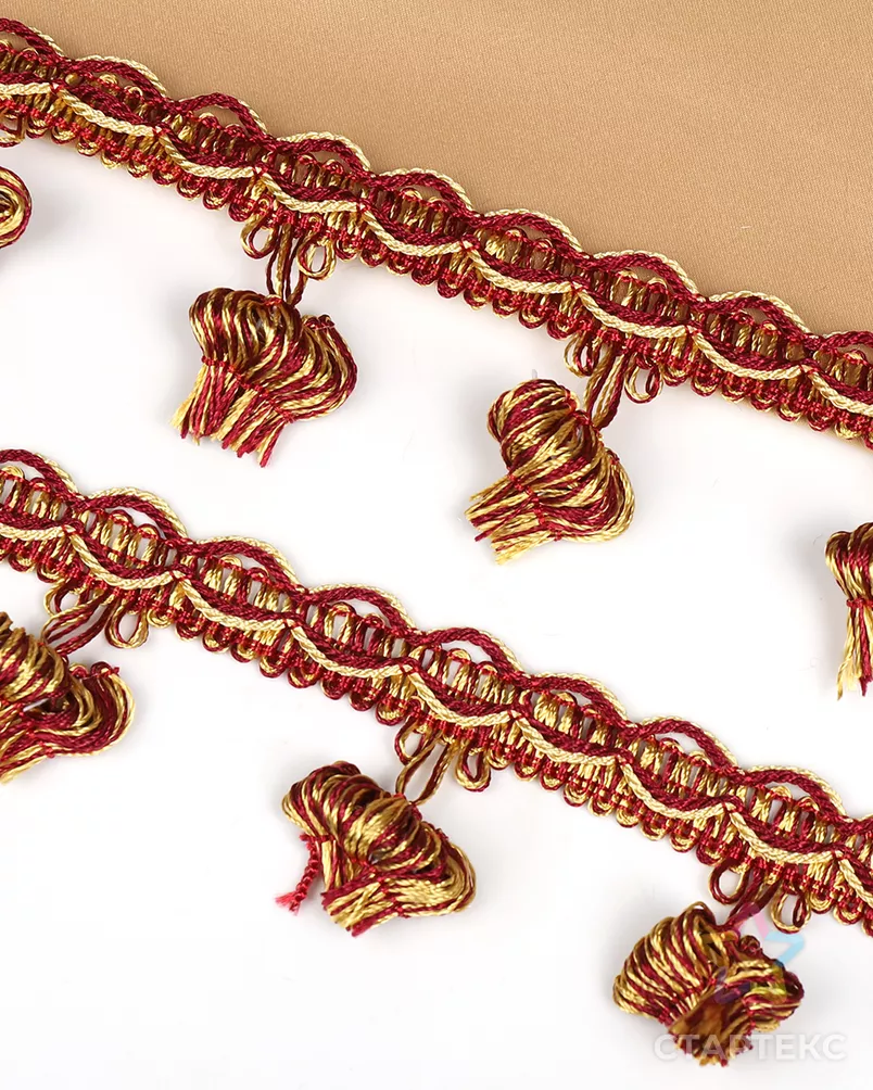 Бахрома шир.43мм цв.6399 винный+золото уп.10м арт. МГ-125914-1-МГ1024764 - рис. 9