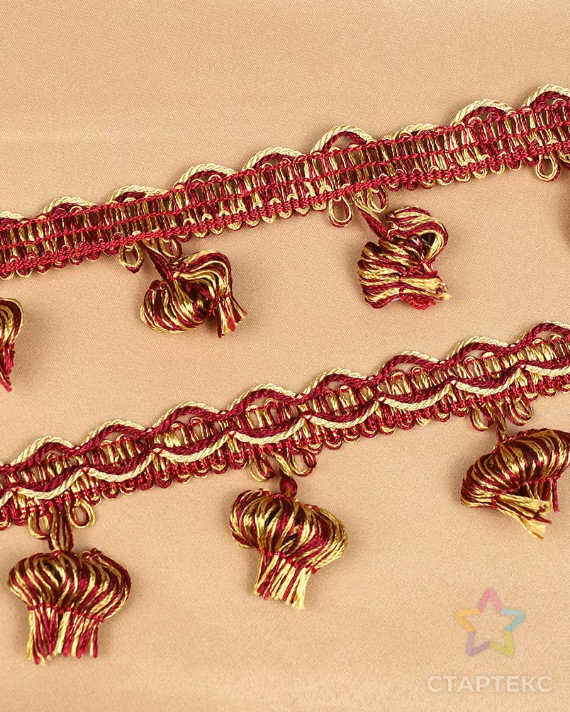 Бахрома шир.43мм цв.6399 винный+золото уп.10м арт. МГ-125914-1-МГ1024764 - рис. 10