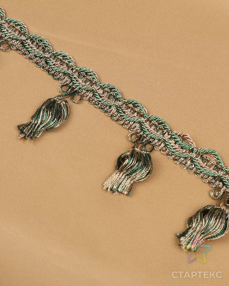 Бахрома шир.43мм цв.6456 беж+оливка уп.10м арт. МГ-125918-1-МГ1024786 - рис. 1 Бахрома шир.43мм цв.6456 беж+оливка уп.10м арт. МГ-125918-1-МГ1024786 - рис. 1