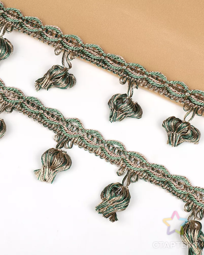 Бахрома шир.43мм цв.6456 беж+оливка уп.10м арт. МГ-125918-1-МГ1024786 - рис. 2 Бахрома шир.43мм цв.6456 беж+оливка уп.10м арт. МГ-125918-1-МГ1024786 - рис. 2