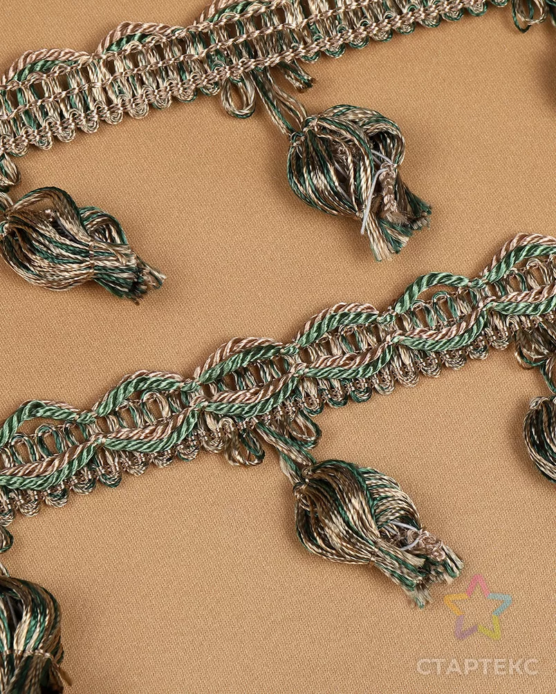 Бахрома шир.43мм цв.6456 беж+оливка уп.10м арт. МГ-125918-1-МГ1024786 - рис. 3 Бахрома шир.43мм цв.6456 беж+оливка уп.10м арт. МГ-125918-1-МГ1024786 - рис. 3