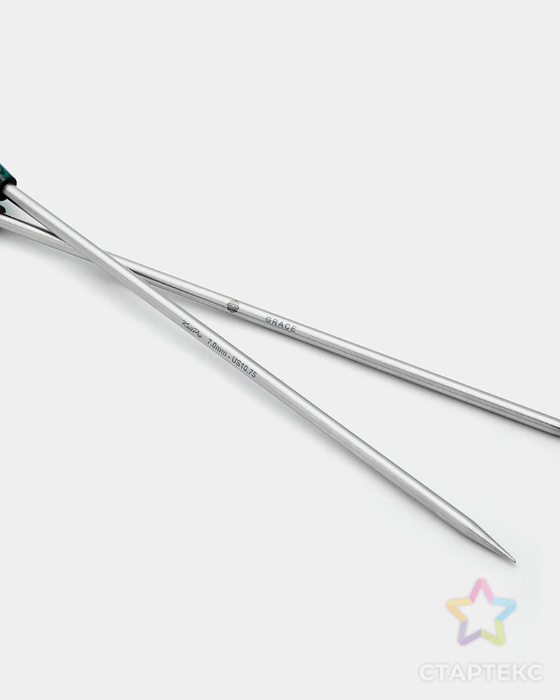 36237 Knit Pro Спицы прямые Mindful 3,5мм/35см, нержавеющая сталь, серебристый, 2шт арт. МГ-122304-1-МГ1031042 2