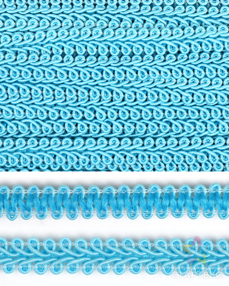 Тесьма TBY Шанель плетеная шир.12мм 0384-0016 цв.020 голубой уп.18,28м арт. МГ-125654-1-МГ1037315 3