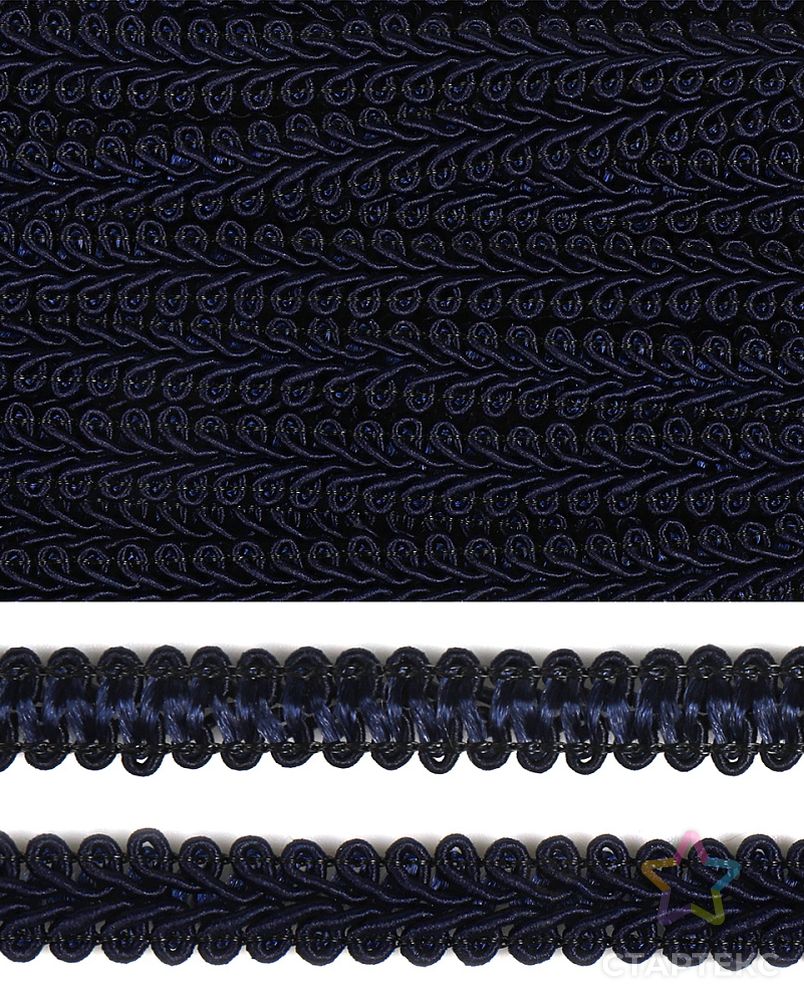 Тесьма TBY Шанель плетеная шир.12мм 0384-0016 цв.154 т.синий уп.18,28м арт. МГ-125658-1-МГ1037323 3