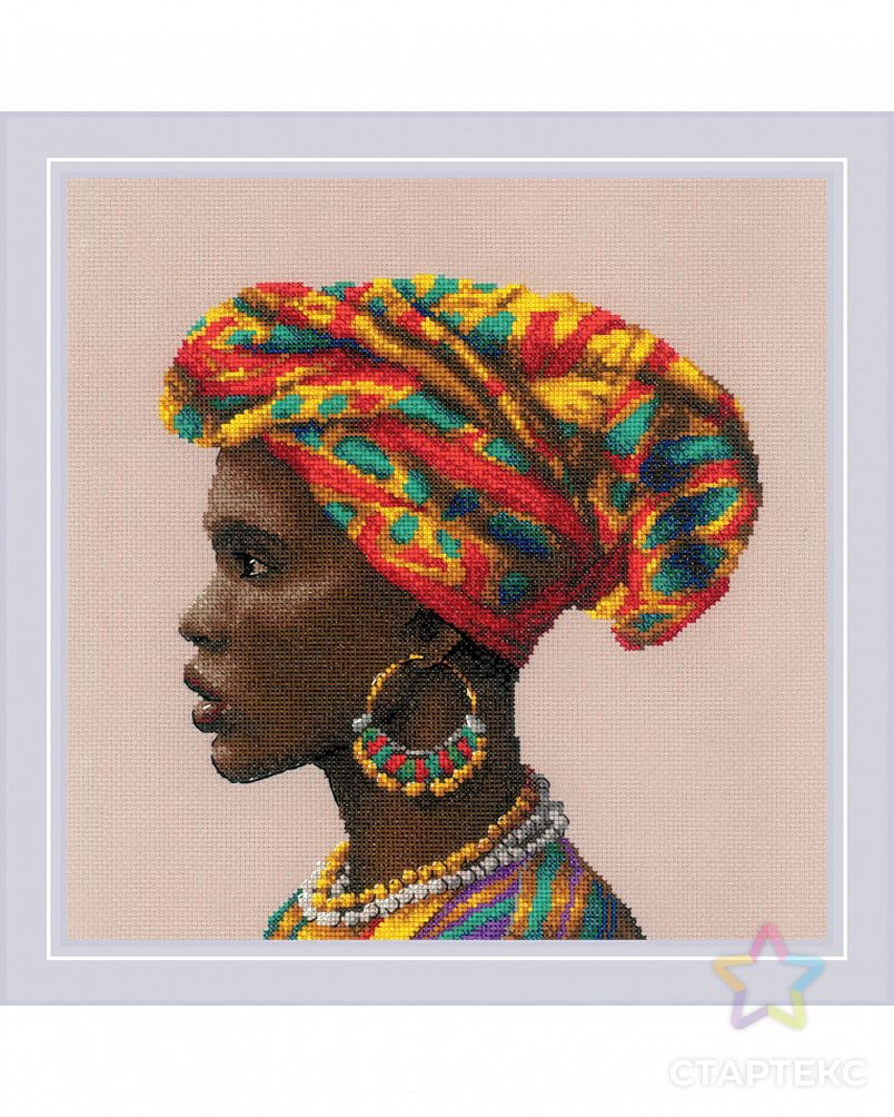 Набор для вышивания РИОЛИС Женщины мира. Африка 30х30 см арт. МГ-133462-1-МГ1691342 3
