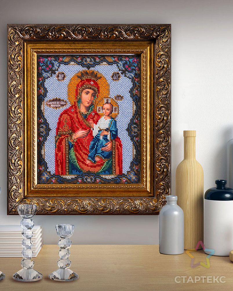 Набор для вышивания бисером КРОШЕ Иверская Богородица 20x24 см арт. МГ-21695-1-МГ0194489 5