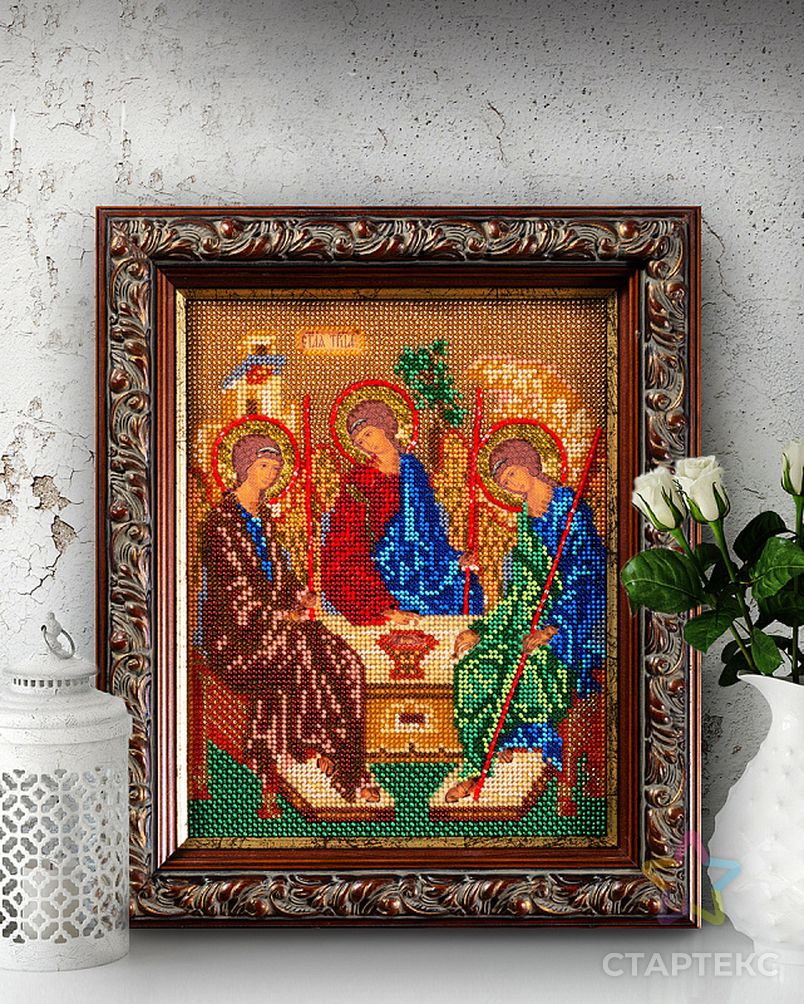 Набор для вышивания бисером КРОШЕ Святая Троица 19x24 см арт. МГ-22304-1-МГ0196367