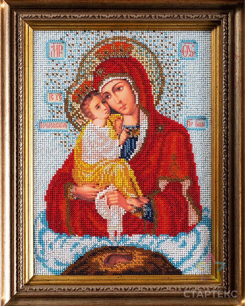 Набор для вышивания бисером КРОШЕ Богородица Почаевская 20x27 см арт. МГ-22307-1-МГ0196370