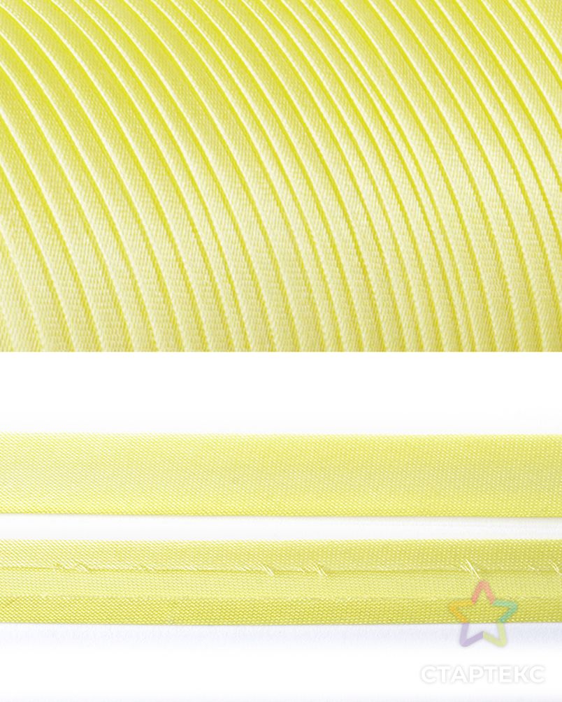Косая бейка TBY атласная шир.15мм цв.F108 пастельно-желтый уп.132 м арт. МГ-123887-1-МГ0259422 2