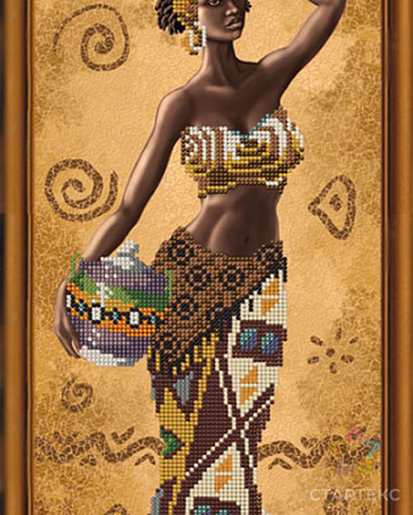 Набор для вышивания бисером НОВА СЛОБОДА Африканка с фруктами 18х51 см арт. МГ-40687-1-МГ0374767 2