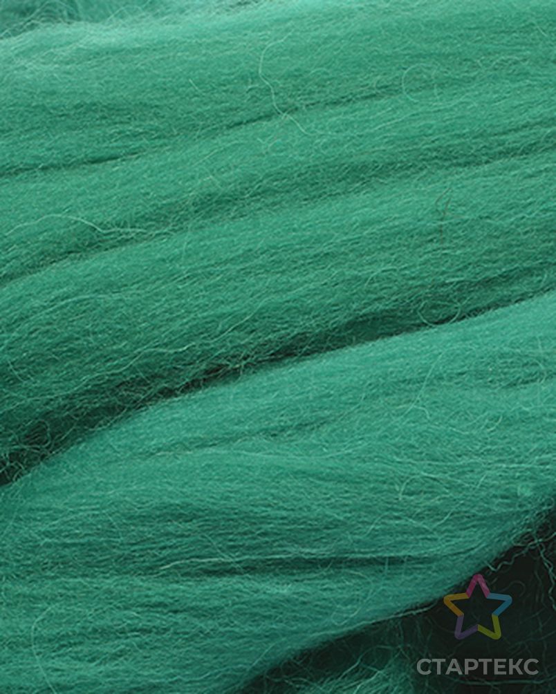 Шерсть для валяния ТРО "Гребенная лента" (100%полутонкая шерсть) 100г цв.2286 зеленый луг арт. МГ-43544-1-МГ0506184