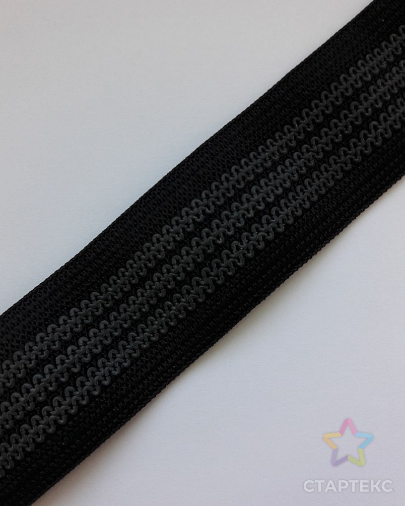 Резинка тканая с латексом ш.2,5см (черный А) арт. МГ-72664-1-МГ0555017
