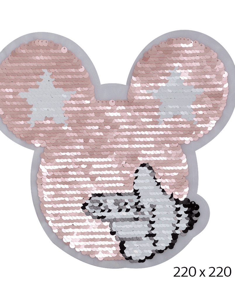 Аппликации пришивные с двусторонними пайетками 22х22см цв.розовый уп.2 шт арт. МГ-114847-1-МГ0634748 - рис. 2
