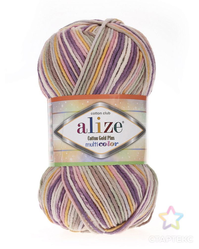 Пряжа для вязания Ализе Cotton gold plus multicolor (55% хлопок, 45% акрил) 5х100г/200м цв.52197 арт. МГ-53465-1-МГ0642180