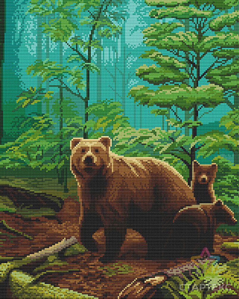 Алмазная мозаика Ah5331 Медведи в лесу 50х80 арт. МГ-14020-1-МГ0748477