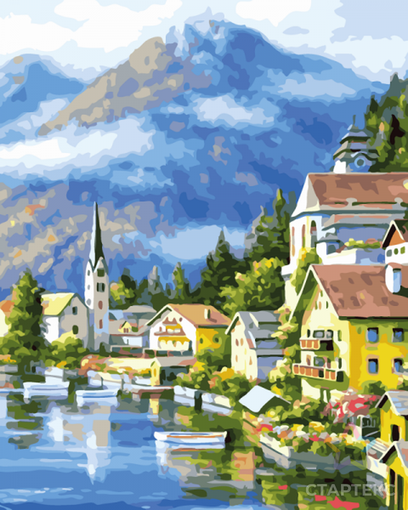Набор "Колор Кит" картина по номерам Альпийская деревня 40х50 арт. МГ-83611-1-МГ0767466 2