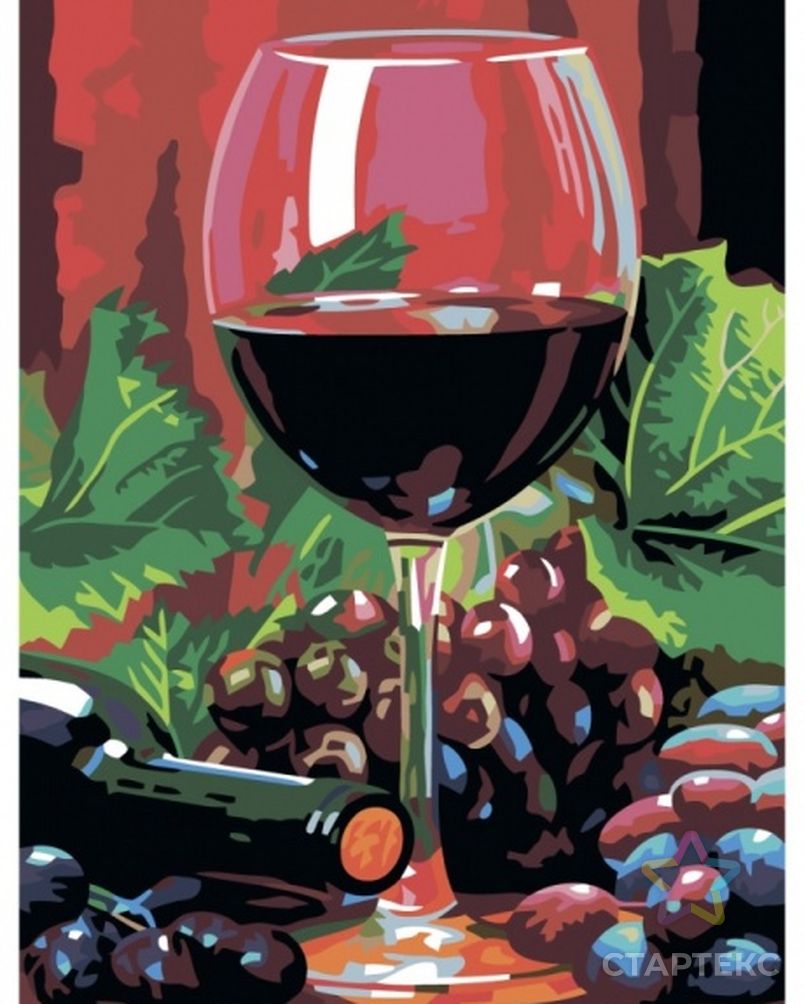 Набор "Колор Кит" картина по номерам Бокал вина 40х50 арт. МГ-83633-1-МГ0767490