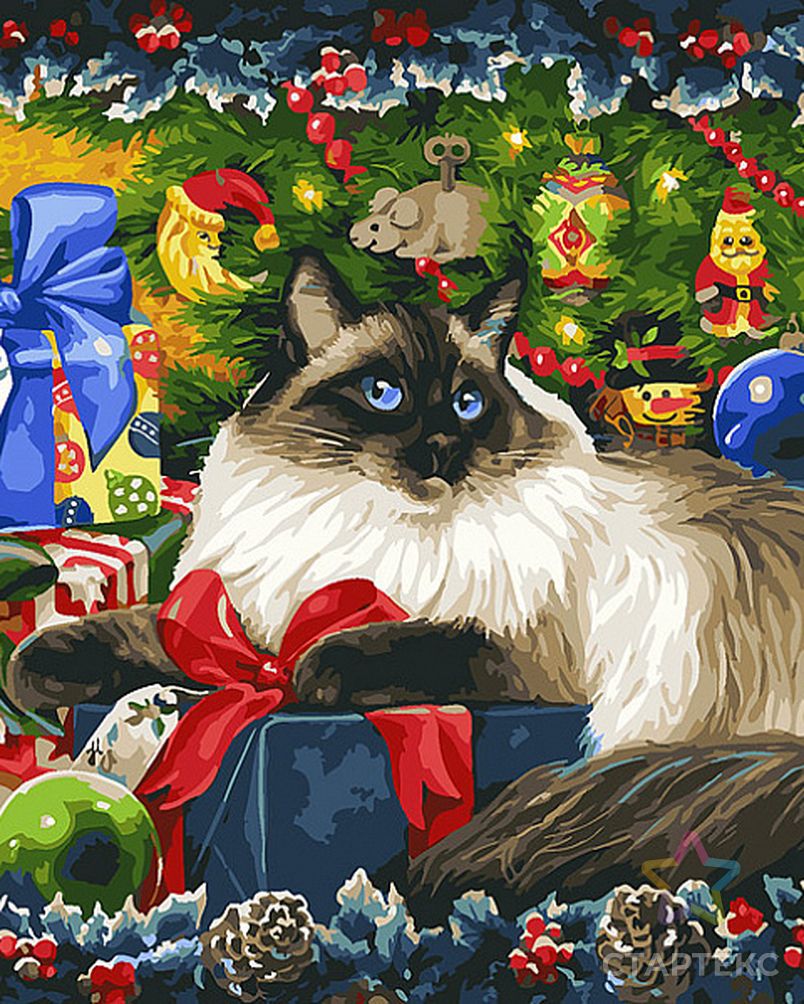 Картины по номерам Белоснежка Рождественские подарки 30х40 см арт. МГ-93202-1-МГ0796725 2