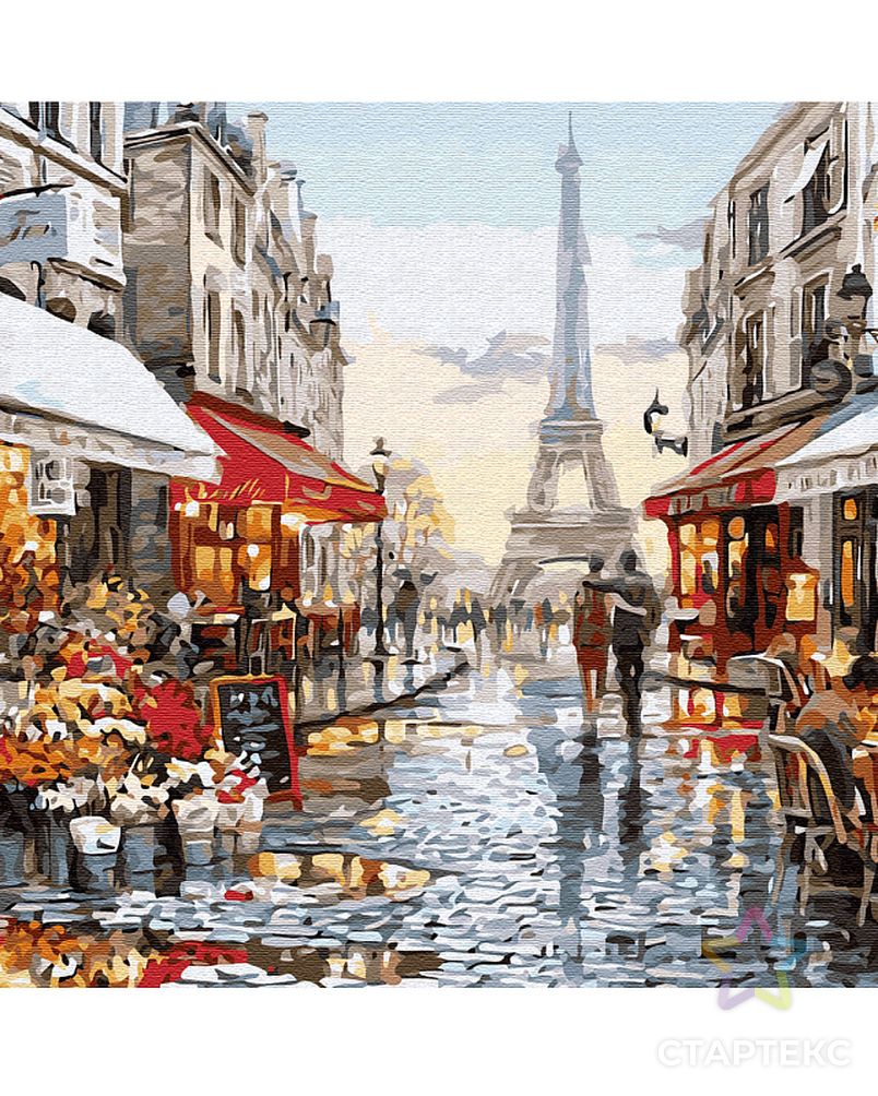 Картины по номерам Molly Окно в Париж (28 цветов) 40х50 см арт. МГ-96320-1-МГ0860032 2