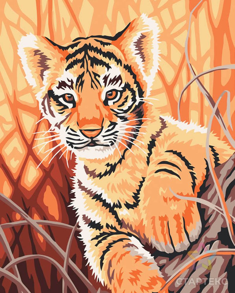 Картины по номерам Белоснежка Тигренок в джунглях 30х40 см арт. МГ-108049-1-МГ0960660 3
