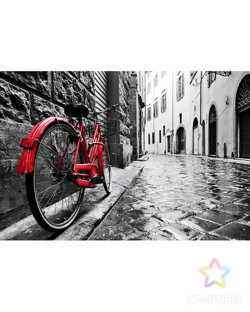 Картины по номерам Molly Красный велосипед в старом городе (23 цвета) 40х50 см арт. МГ-106311-1-МГ0961460