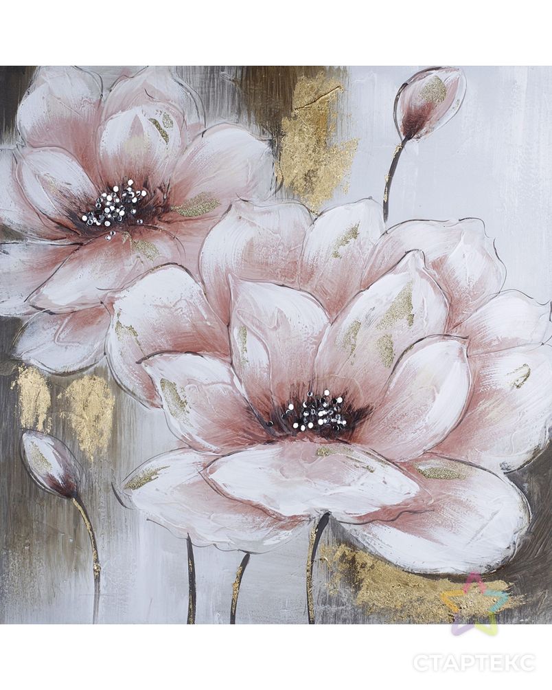 Картины по номерам Molly Розовые цветы 30х30 см арт. МГ-107995-1-МГ0972356 2