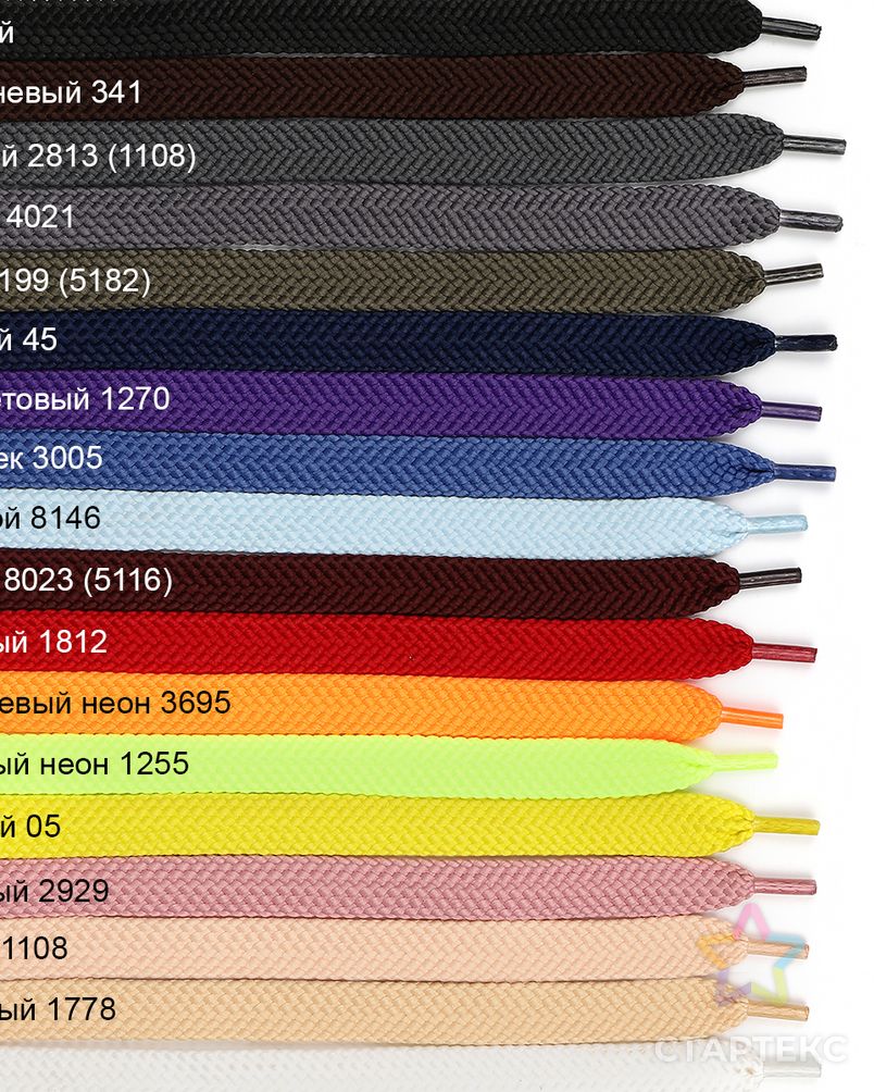 Шнурки плоские полиэфир ш.1,5см 130см (1270 фиолетовый) 144шт арт. МГ-112189-1-МГ0985768 2
