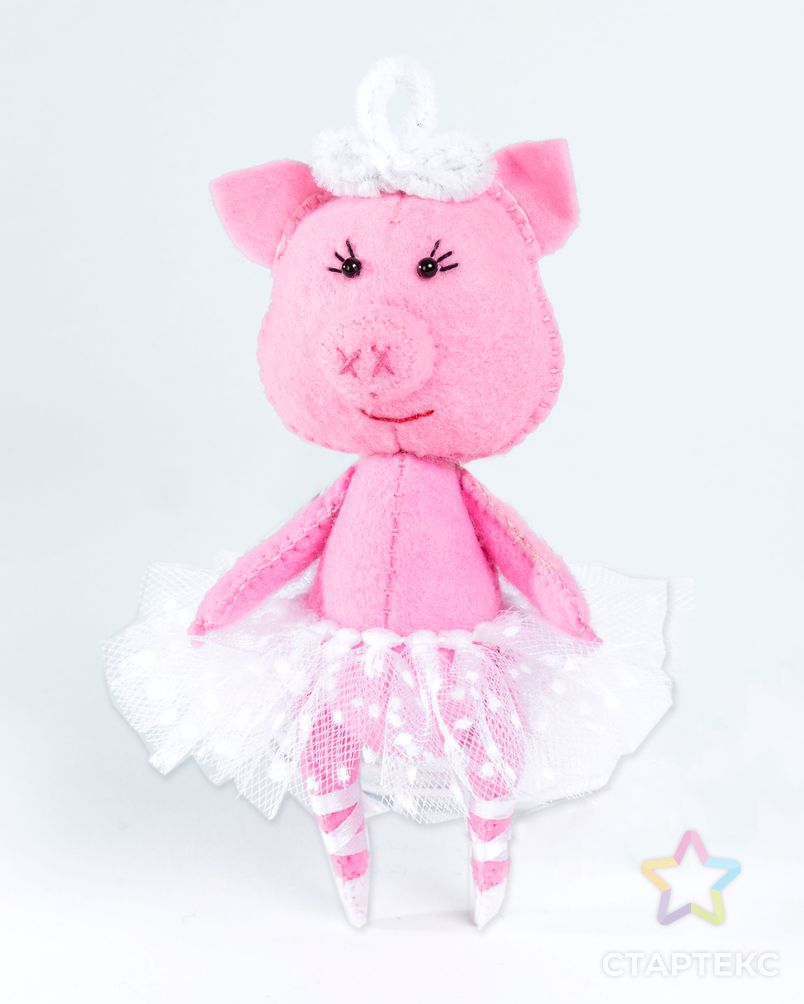 Набор для изготовления текстильной игрушки из фетра "Свинка Балеринка" 14,5 см арт. МГ-8769-1-МГ0632212 2